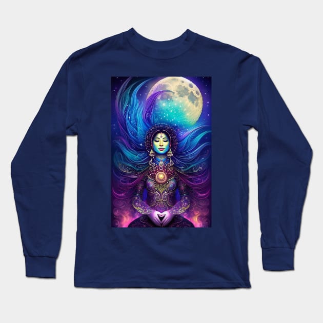 Lunar Goddess Long Sleeve T-Shirt by natural-20s